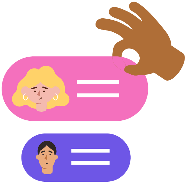 Hand selecting an application